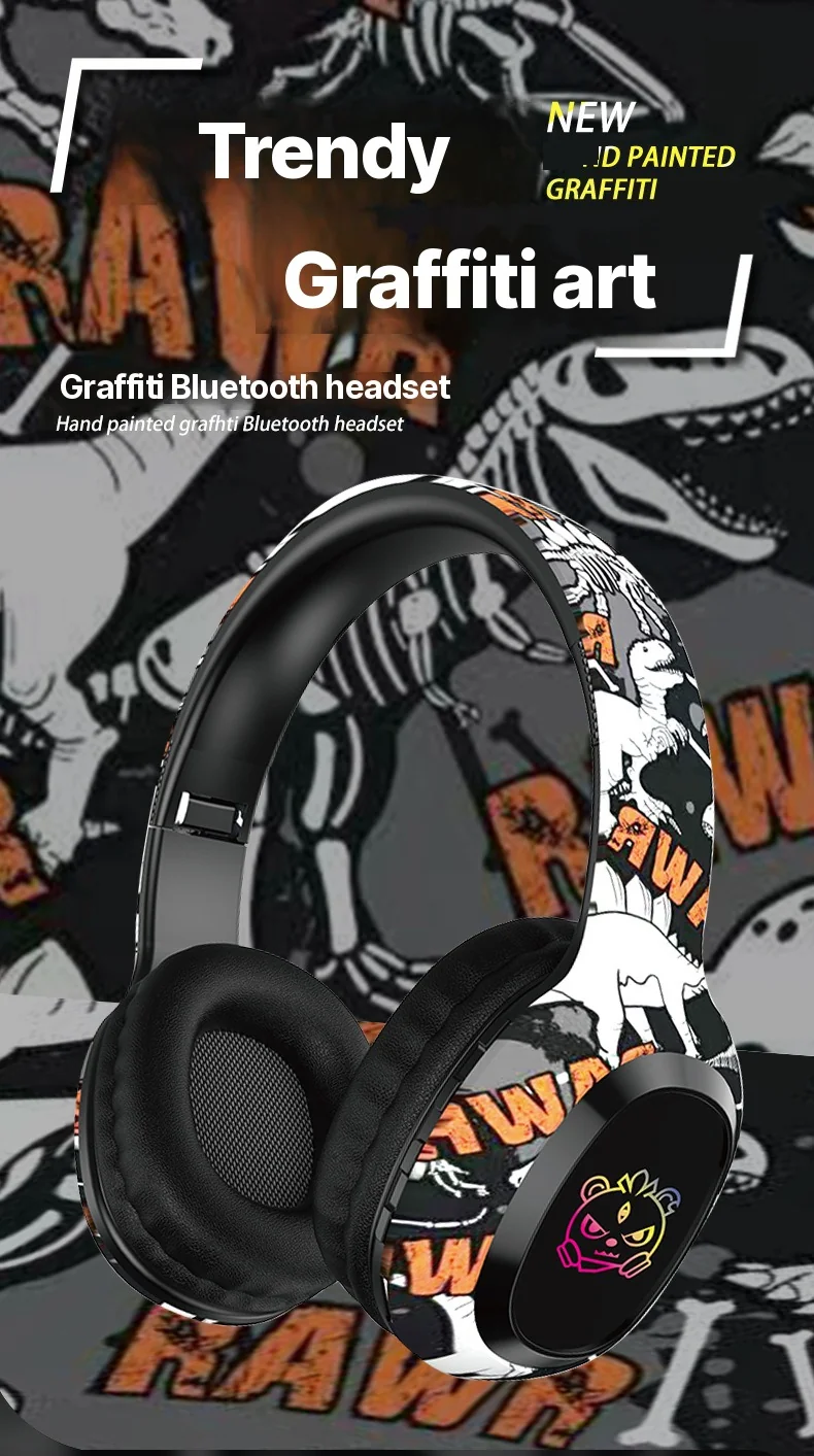 Over-Ear Bluetooth Headphones with FM Radio and LED Lights