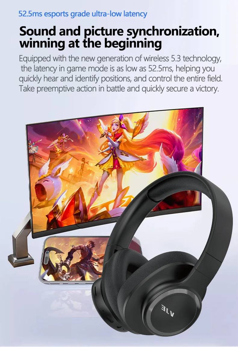 Over-Ear Wireless Bluetooth Headphones with Mic and Deep Bass