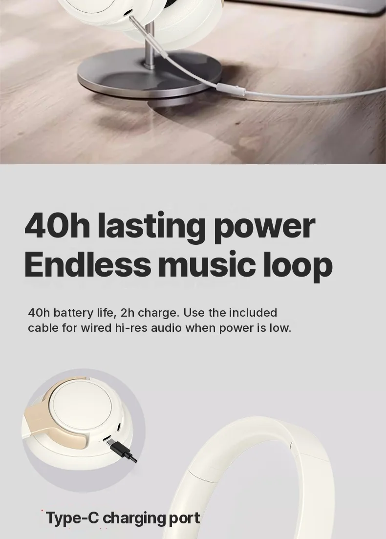 Active Noise Cancelling Over-Ear Bluetooth Headphones Wireless