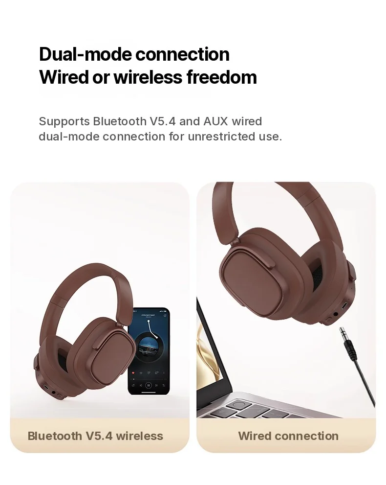 Fones de Ouvido Bluetooth Retro Circum-auriculares com Cancelamento Ativo de Ruído