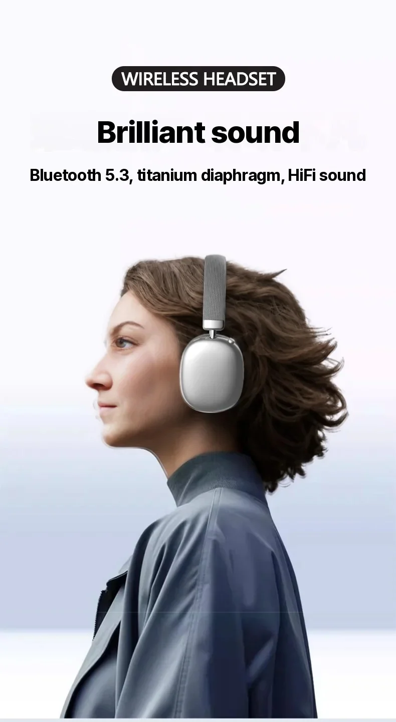Over-Ear Wireless Bluetooth Headphones with FM Radio and TF Card Slot
