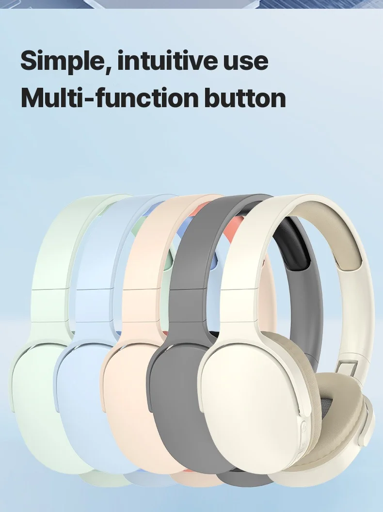 Wireless On-Ear Headphones with FM Radio and TF Card Slot