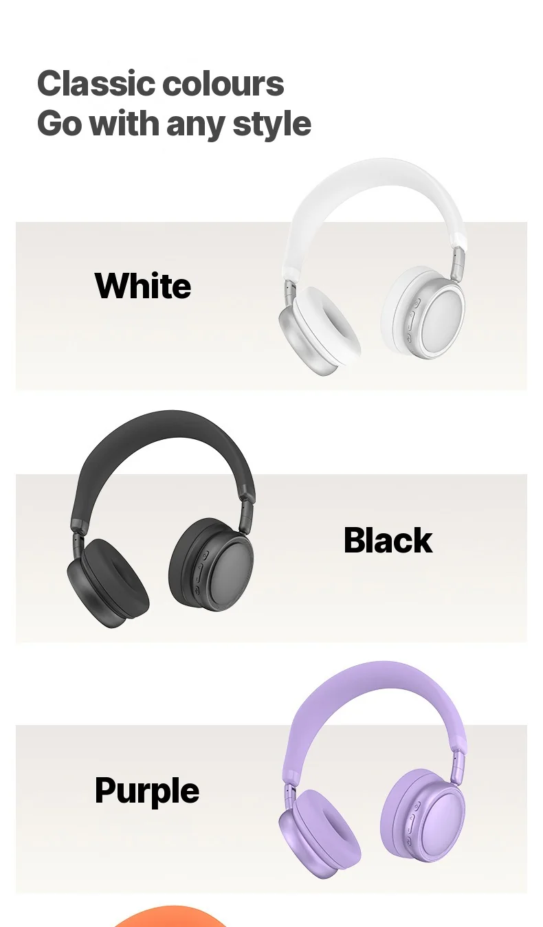 Wireless Over-Ear Headphones with Active Noise Cancelling and 35H Battery