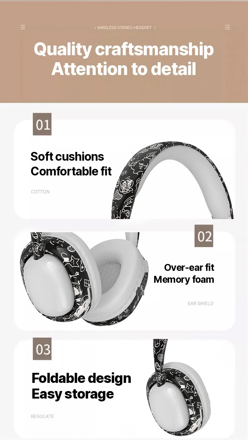 Fones de Ouvido Bluetooth Over-Ear com Graves Profundos e Conectividade Sem Fio