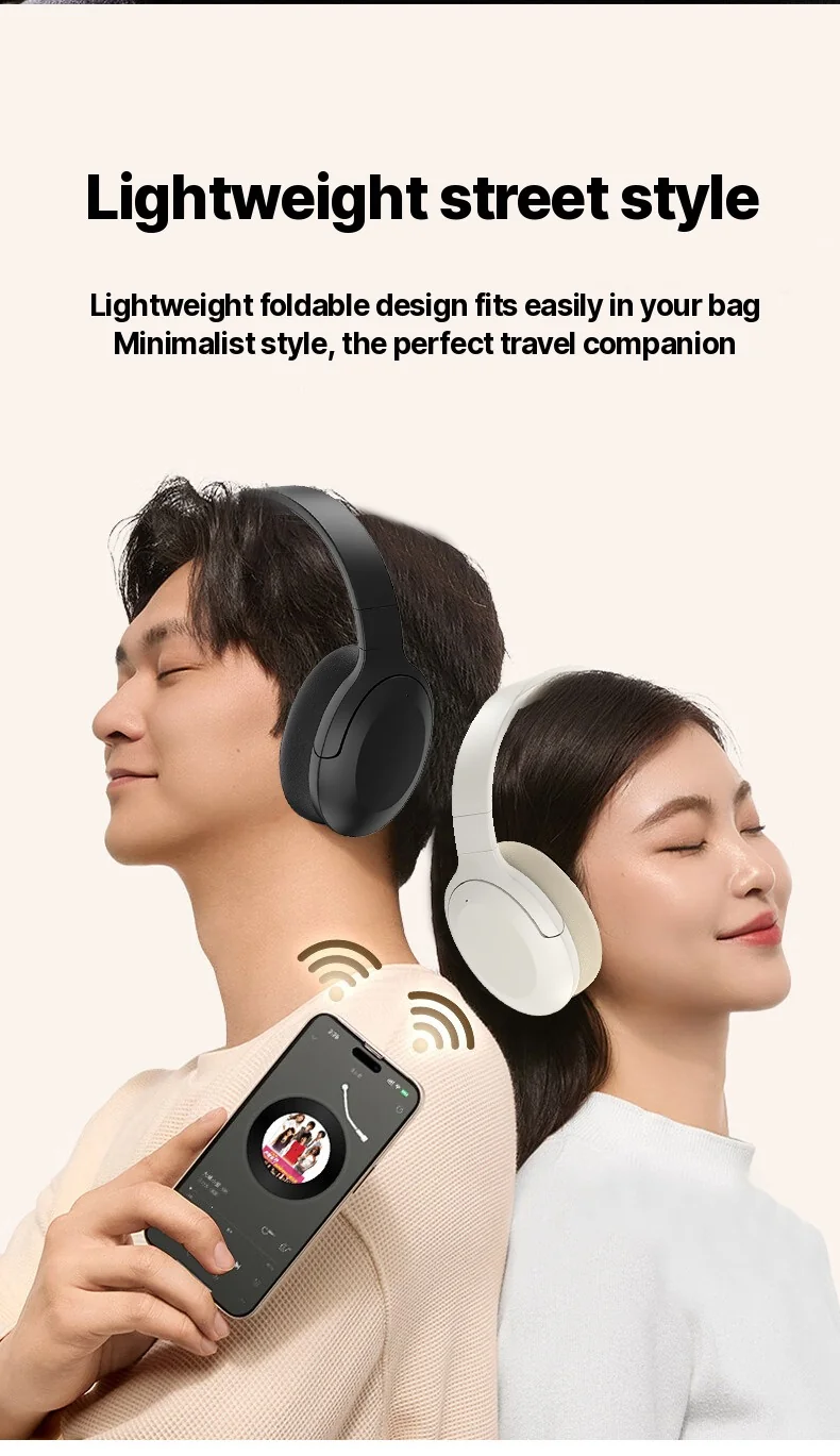 Casque Bluetooth sans fil supra-auriculaire à faible latence et longue autonomie