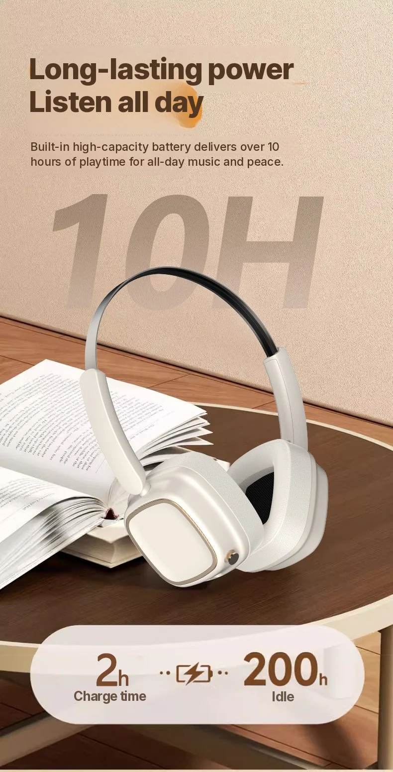 Retro over-ear trådløse hovedtelefoner Bluetooth 5.4 Stereo Bas