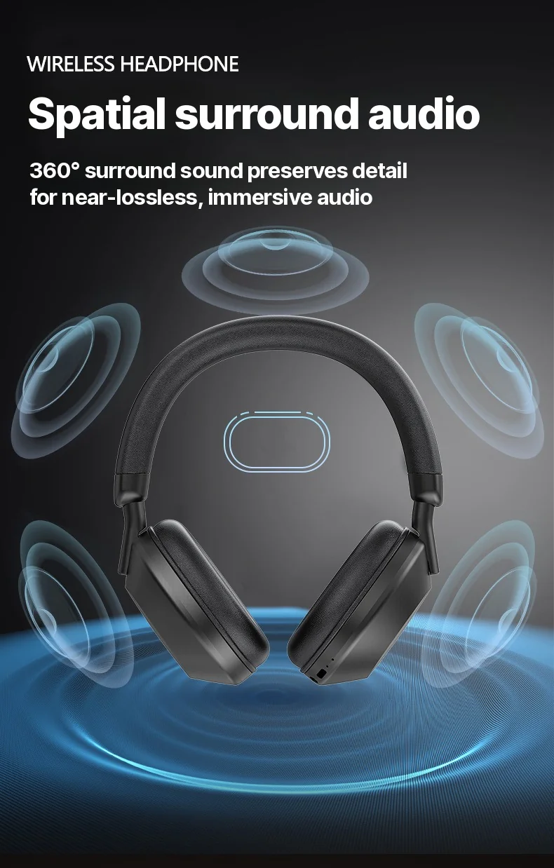 Vezeték nélküli fülön kívüli fejhallgató FM rádióval és Bluetooth 5.4-gyel