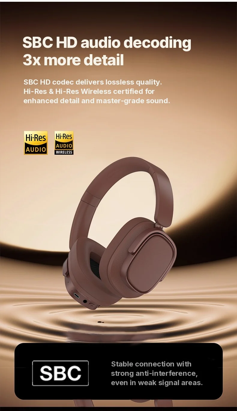 Fones de Ouvido Bluetooth Retro Circum-auriculares com Cancelamento Ativo de Ruído