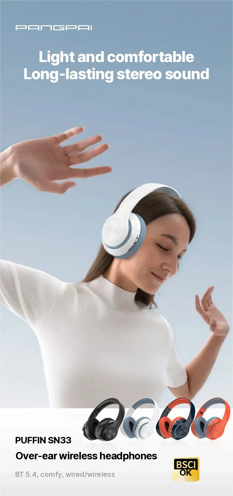 Over-ear draadloze hoofdtelefoon met FM-radio en TF-kaartsleuf