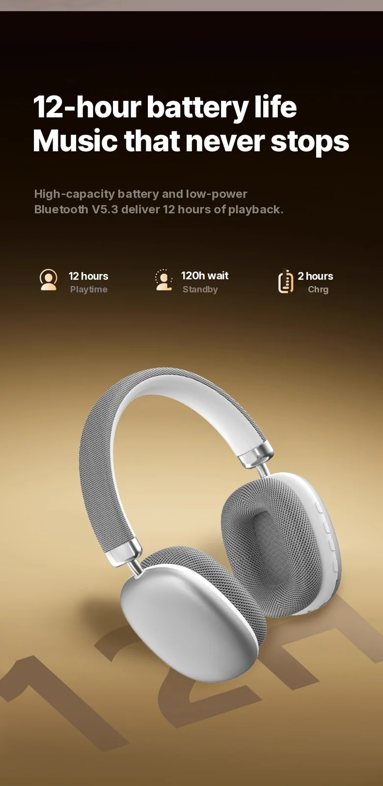 Wireless Over-Ear Headphones with FM Radio and TF Card Slot
