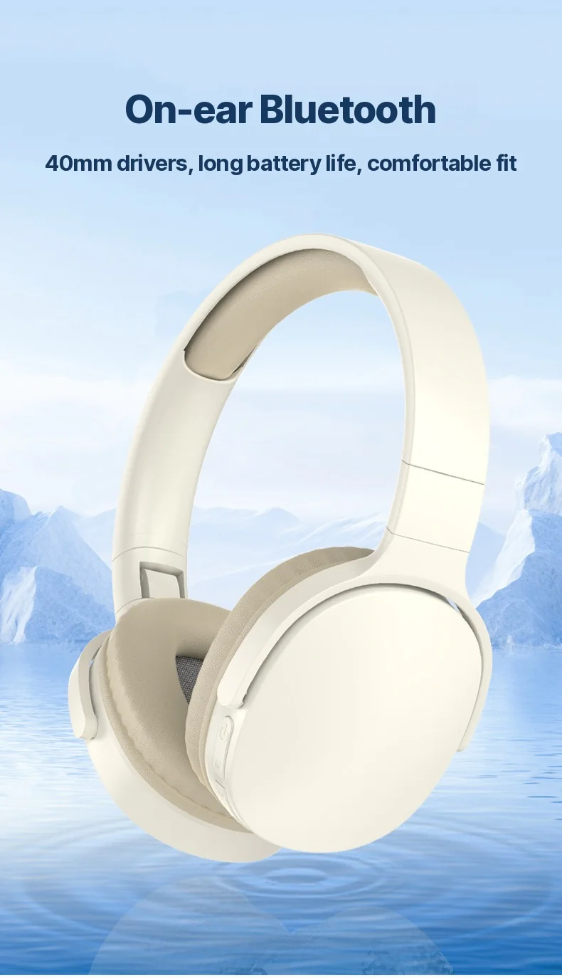 Wireless On-Ear Headphones with FM Radio and TF Card Slot