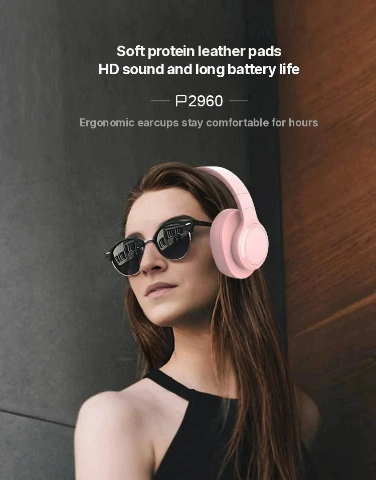 Over-Ear Wireless Bluetooth Headphones with FM Radio and TF Card Slot