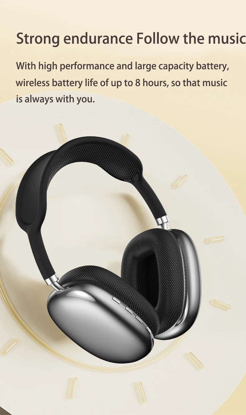 Wireless Bluetooth Over-Ear Headphones with FM Radio and TF Card Slot