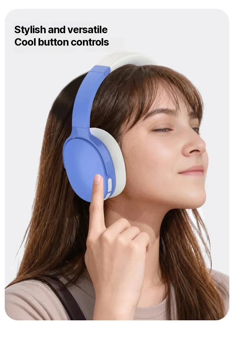 Fon Kepala Bluetooth Over-Ear dengan FM, Kad TF, Mod EQ & Mikrofon