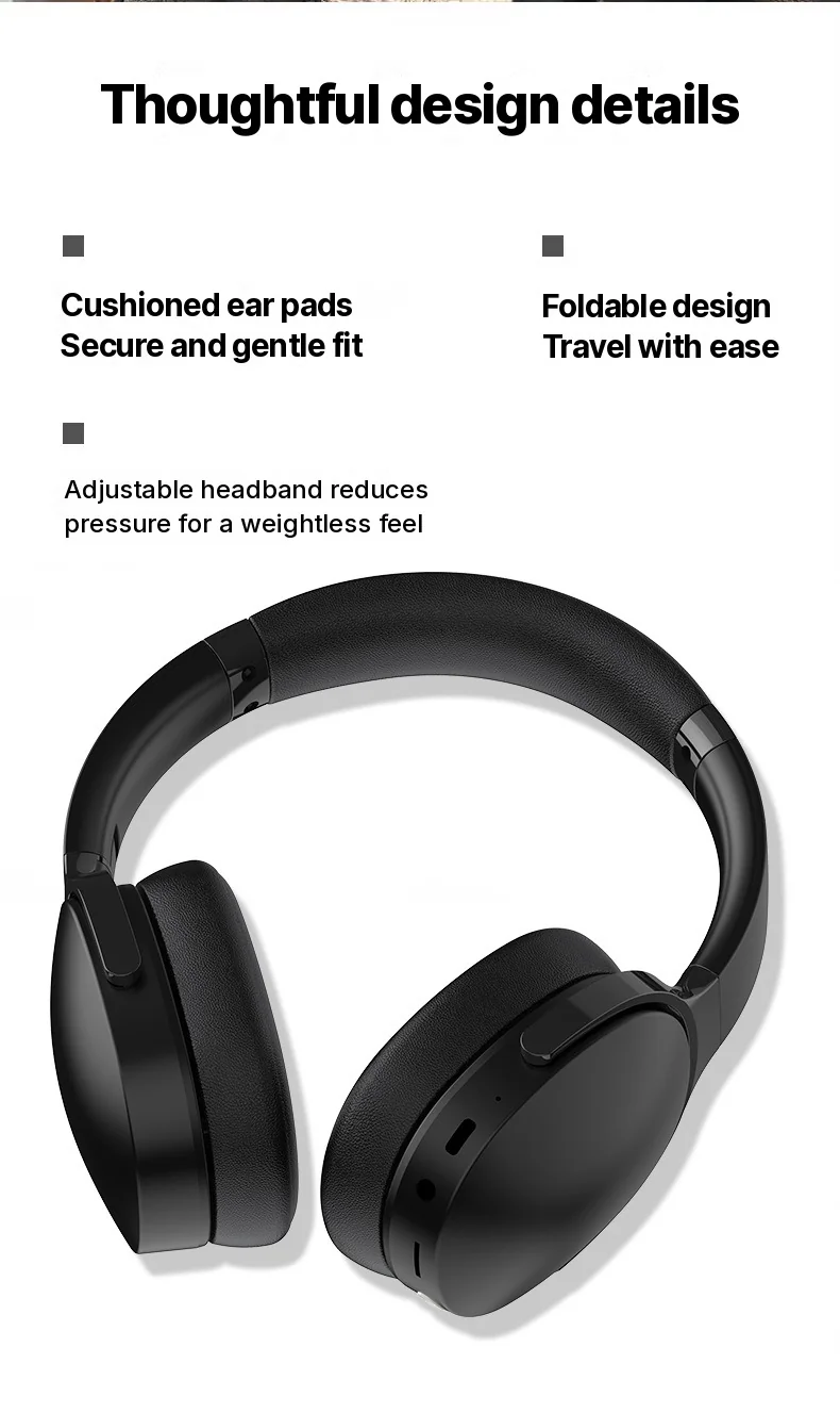 Fones de Ouvido Bluetooth Sem Fio Over-Ear com Três Modos EQ e Microfone