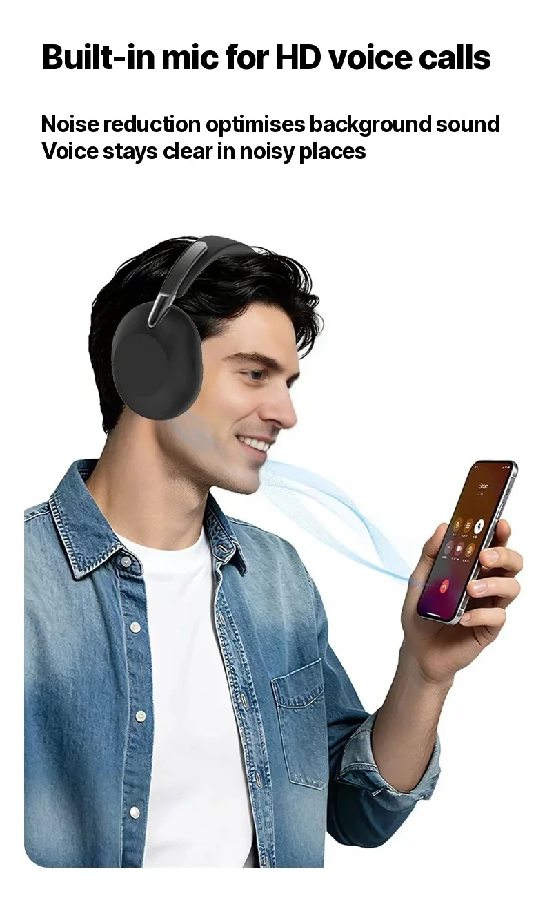 Over-Ear Wireless Bluetooth Headphones with Active Noise Cancelling