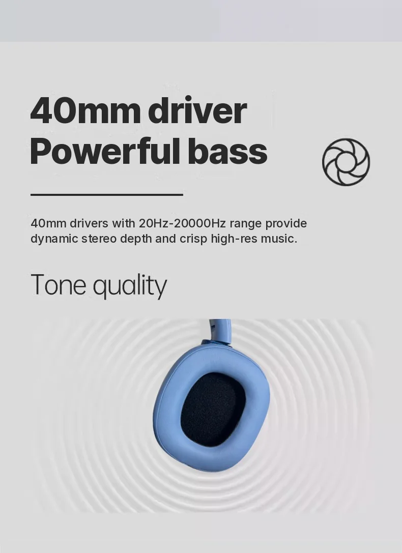 Over-Ear Wireless Headphones with Active Noise Cancelling and 35h Battery