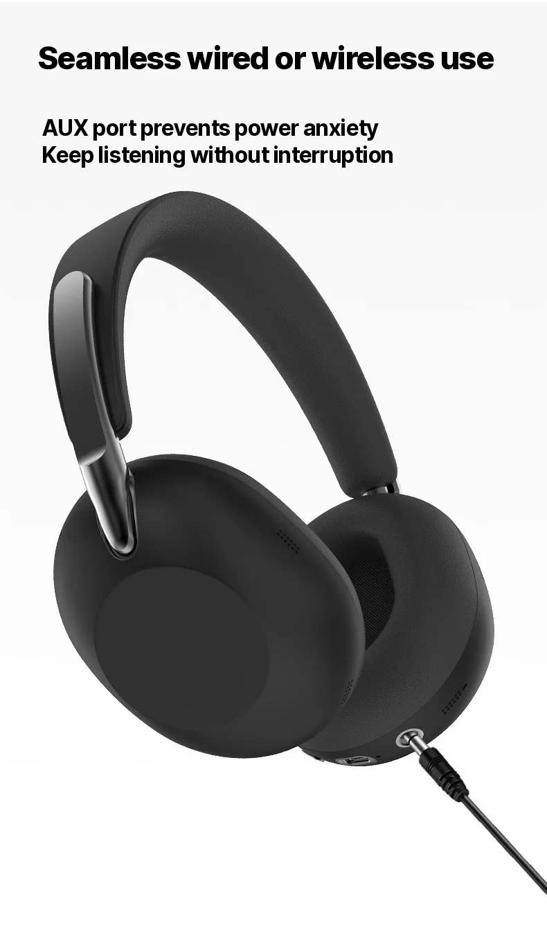 Over-Ear Wireless Bluetooth Headphones with Active Noise Cancelling