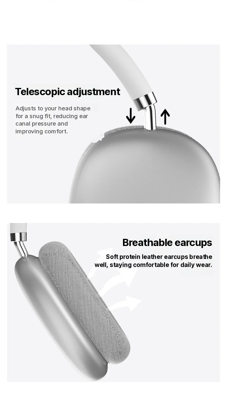 Wireless Bluetooth Headphones with FM Radio and TF Card Slot