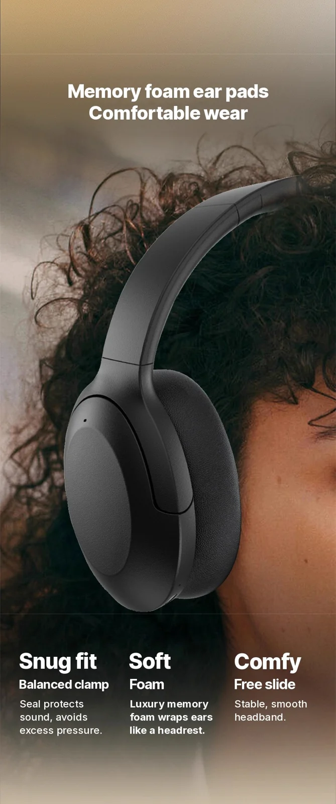 Active Noise Cancelling Over-Ear Bluetooth Headphones Wireless Stereo