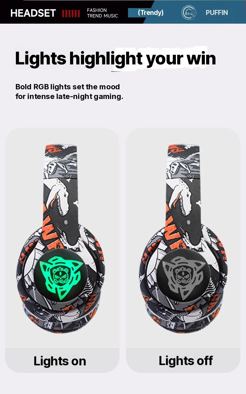 Fone de Ouvido Bluetooth Dobrável Over-Ear com Design Grafite