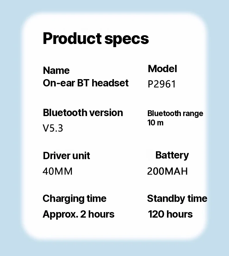 Wireless On-Ear Headphones with FM Radio and TF Card Slot