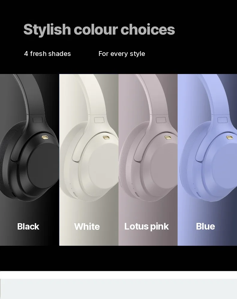 Wireless Over-Ear Headphones with Active Noise Cancelling and Type-C