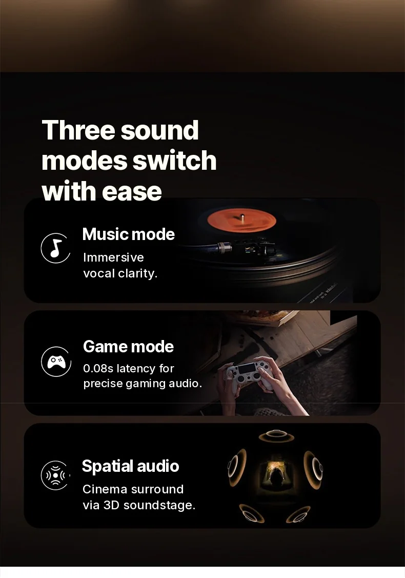 Fones de Ouvido Bluetooth Retro Circum-auriculares com Cancelamento Ativo de Ruído