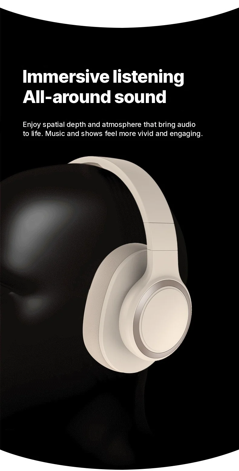 Fon Telinga Tanpa Wayar Bluetooth Over-Ear Bateri Tahan Lama untuk Gaming