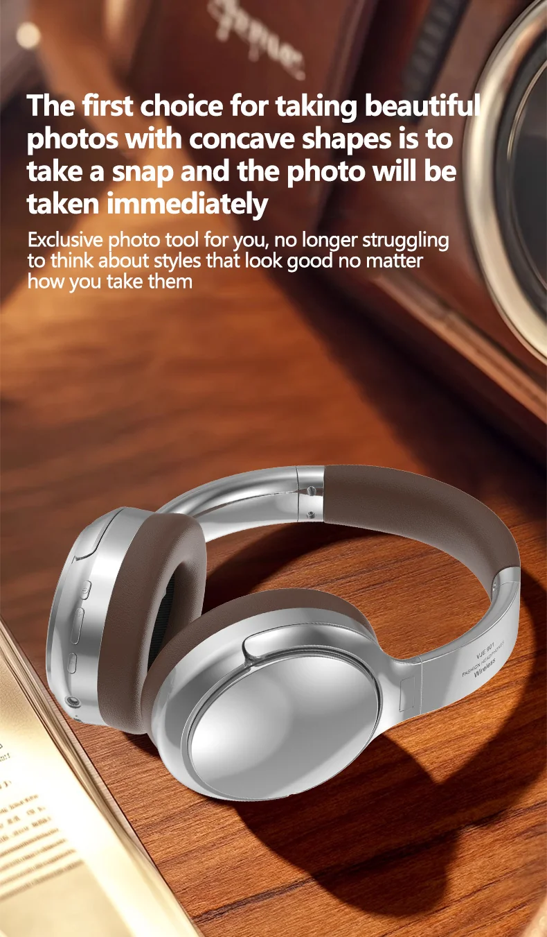 Retro trådløse Bluetooth over-ear hovedtelefoner med mikrofon