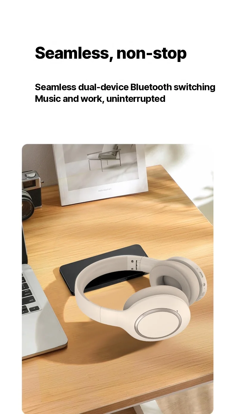 Over-Ear Bluetooth Headphones with Active Noise Cancelling and Long Battery Life