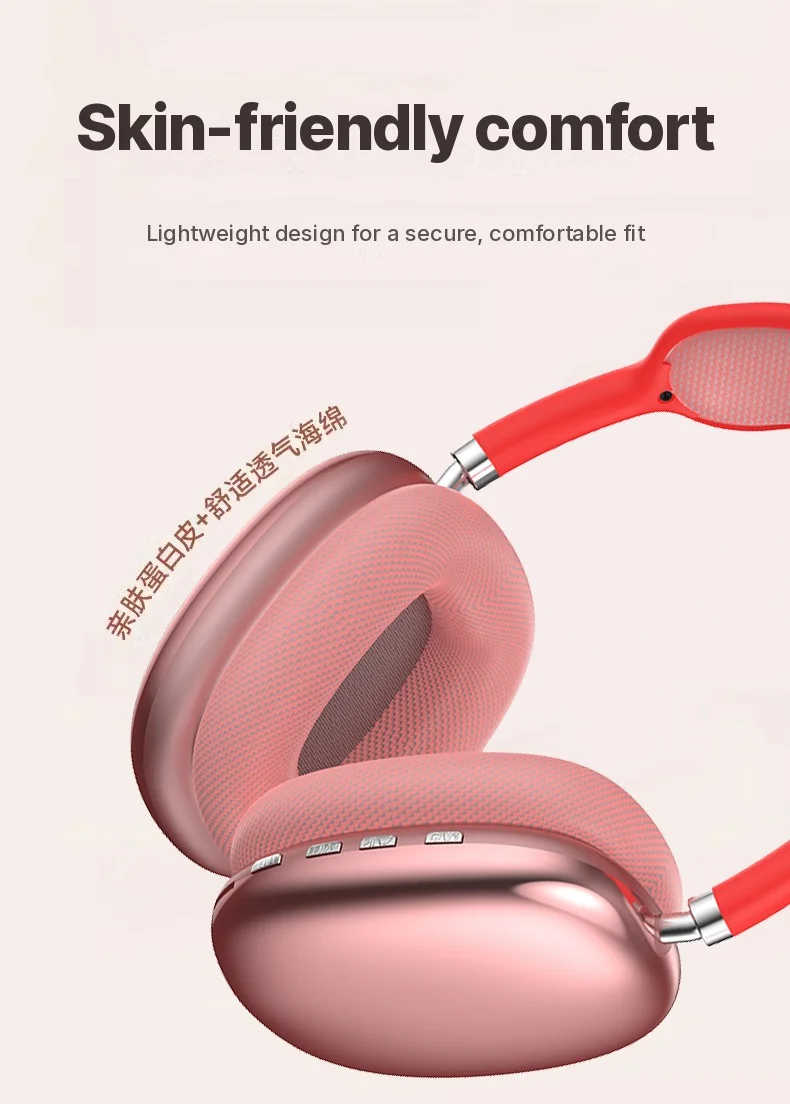 Wireless Over-Ear Headphones with FM Radio and TF Card Slot