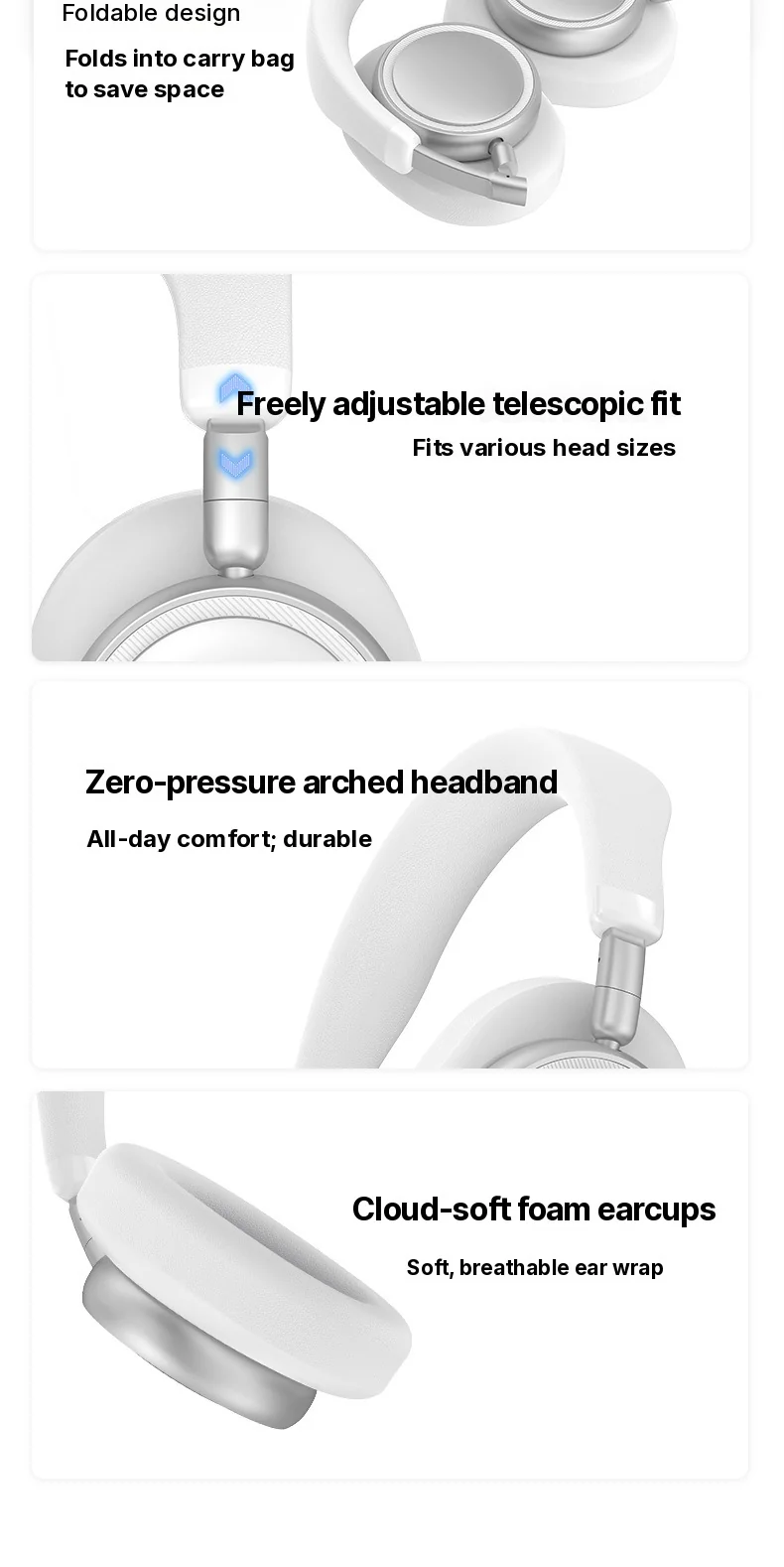 Bezdrôtové Bluetooth slúchadlá s hlbokými basmi a nabíjaním Type-C