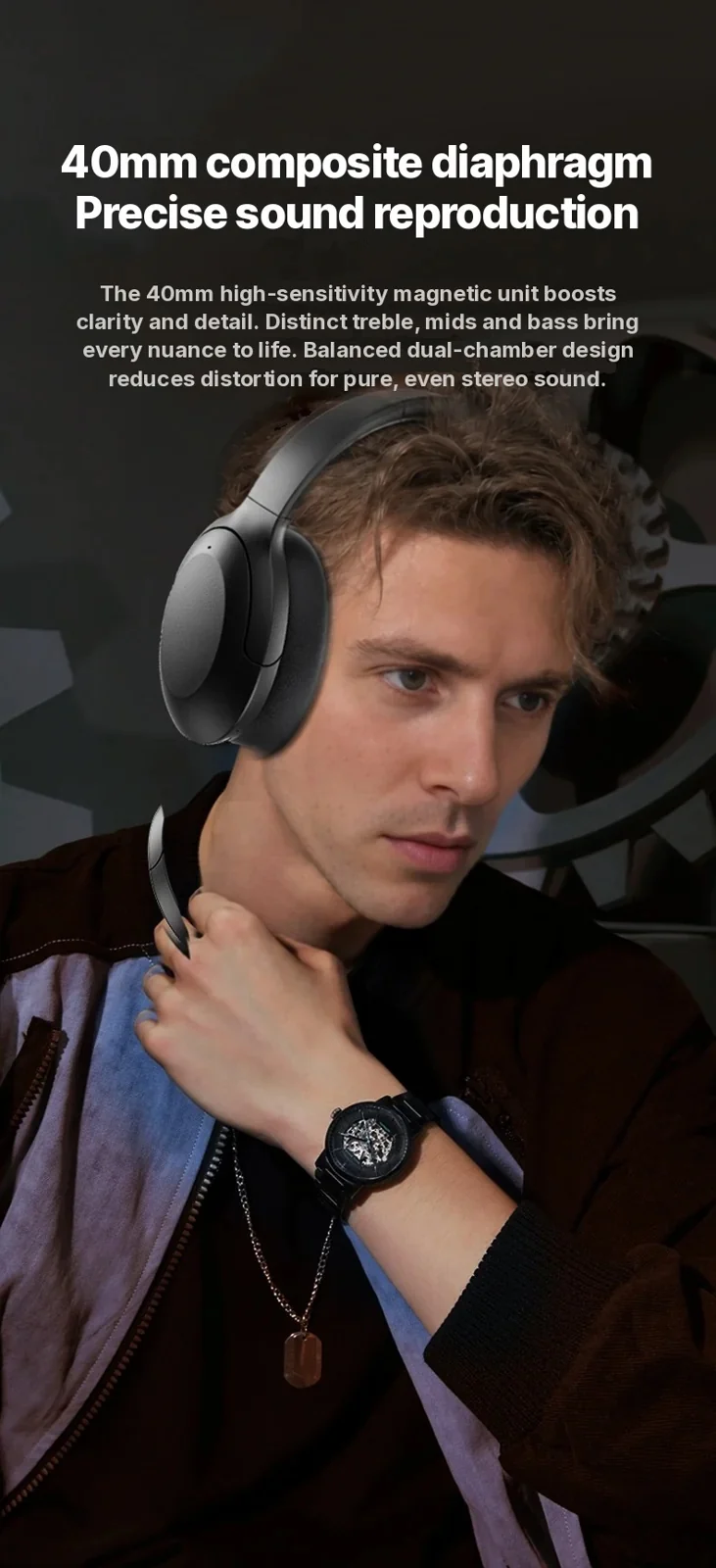 Active Noise Cancelling Over-Ear Bluetooth Headphones Wireless Stereo