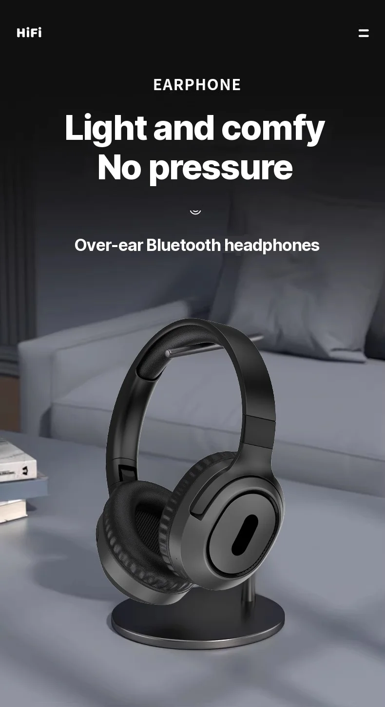 Trådlösa öronbågar med Bluetooth, FM-radio och lång batteritid