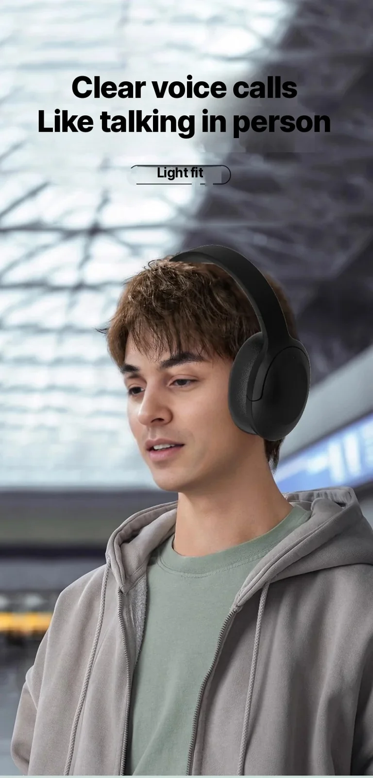 Kabellose Bluetooth Over-Ear-Kopfhörer mit FM-Radio und langer Akkulaufzeit