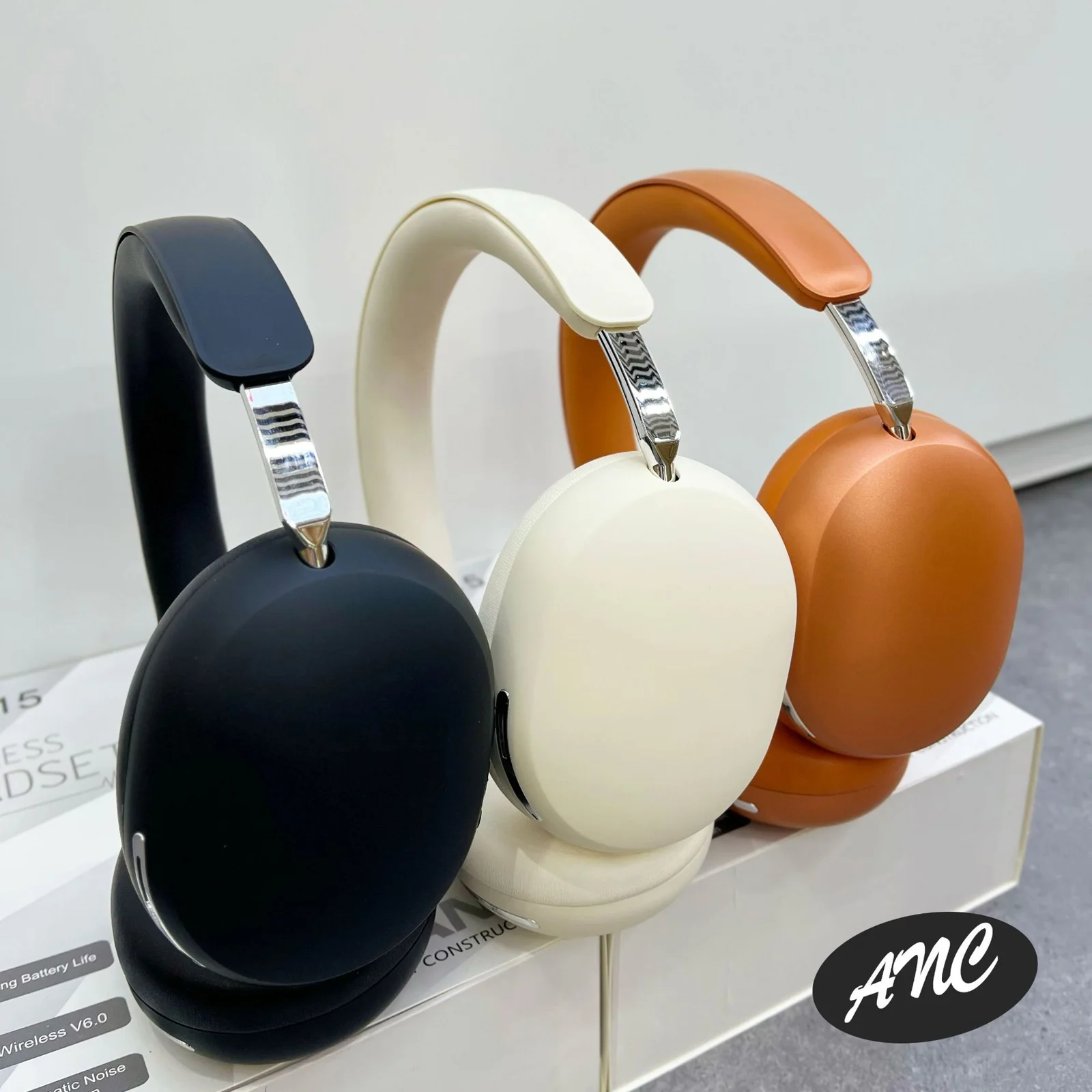 Wireless ANC Over-Ear Headphones with Protein Leather Earcups
