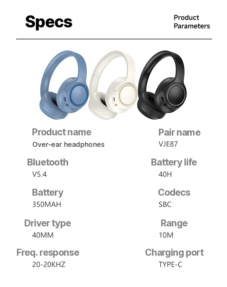Active Noise Cancelling Wireless Headphones with Mic, 35H Battery