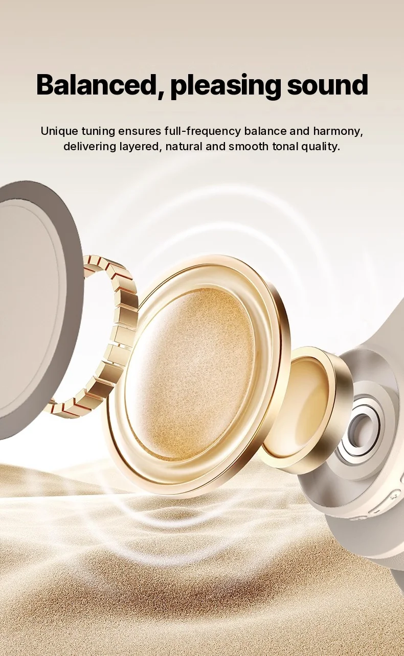 Wireless Over-Ear Headphones with Active Noise Cancelling and Bluetooth 5.4