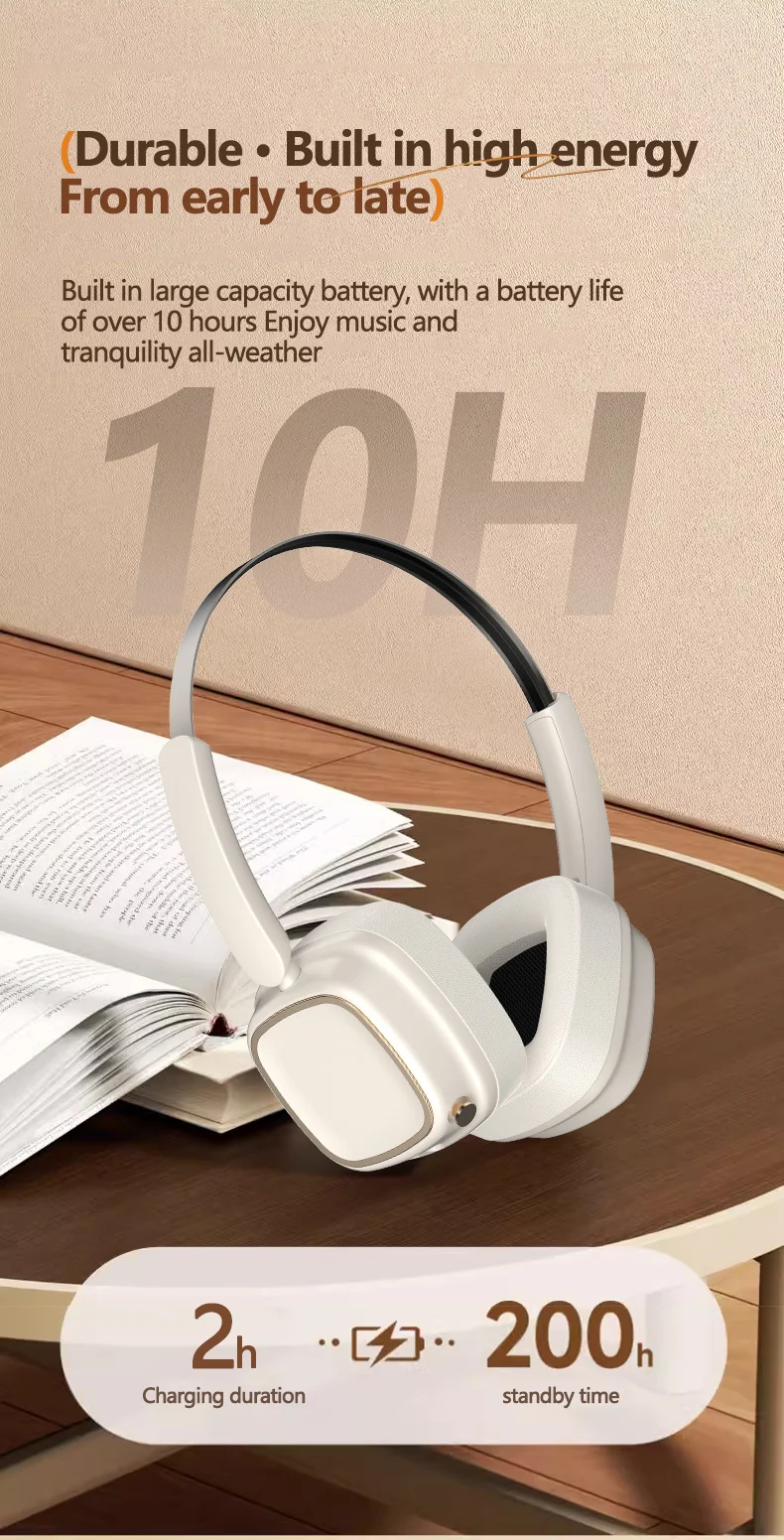 Retro Bluetooth slúchadlá cez uši, bezdrôtové 5.4 stereo hudba a hovory
