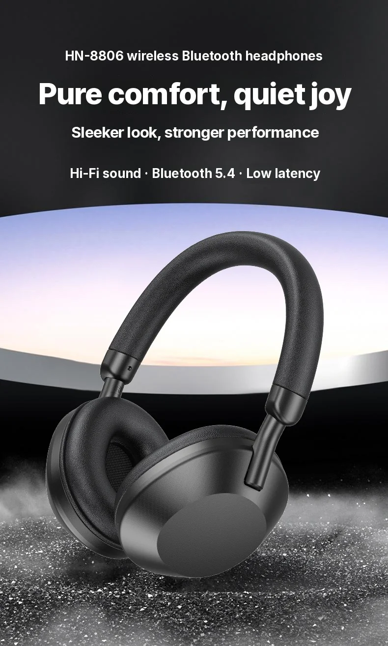 Fon Kepala Over-Ear Tanpa Wayar dengan Radio FM & Bluetooth 5.4