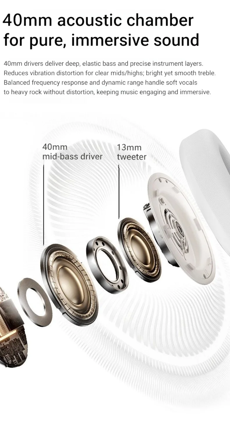 Wireless Over-Ear Headphones with ANC, Foldable Design, 30H Battery