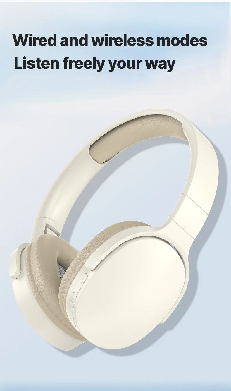 Wireless On-Ear Headphones with FM Radio and TF Card Slot
