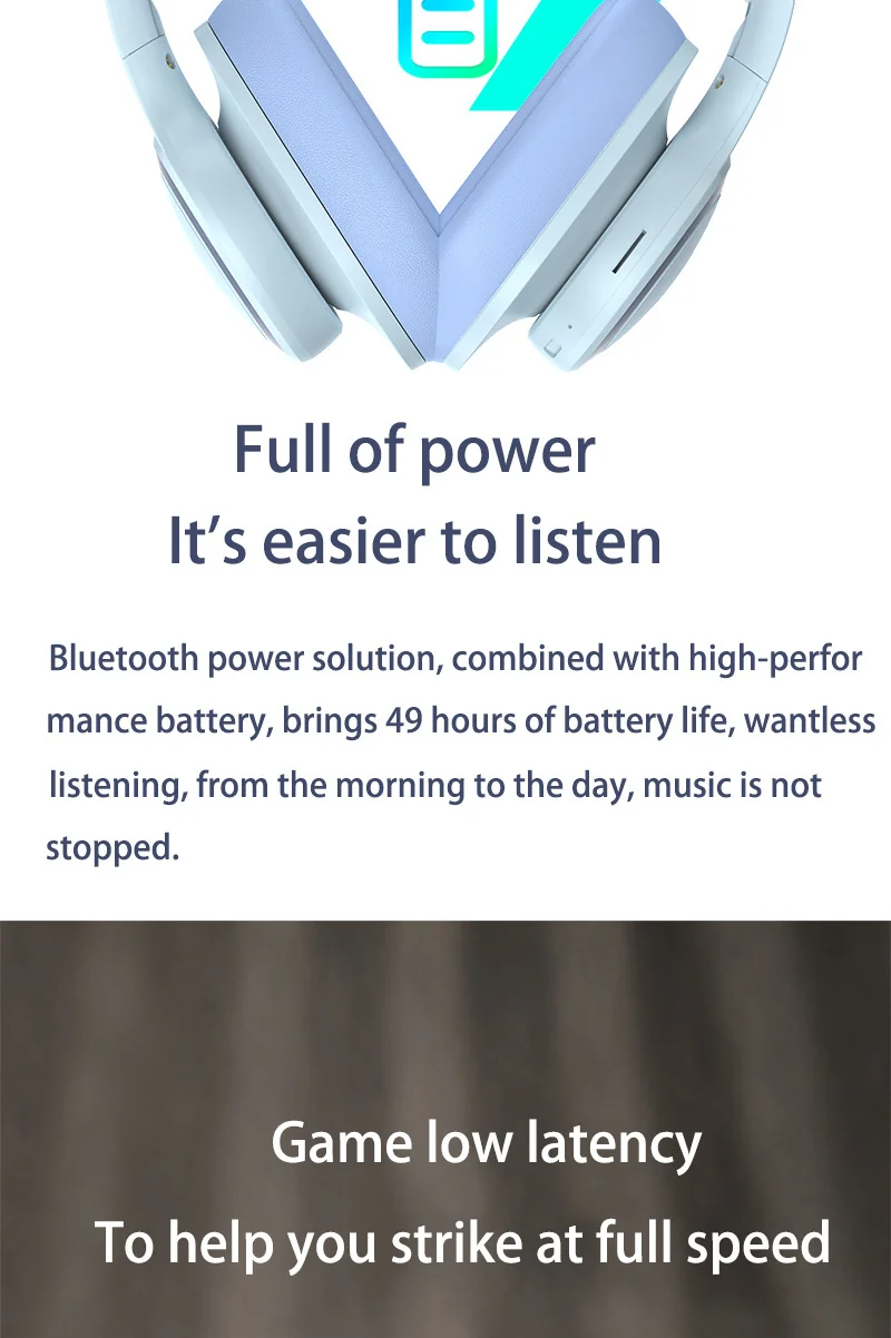 Wireless Bluetooth Over-Ear Headphones with FM Radio and TF Card Slot