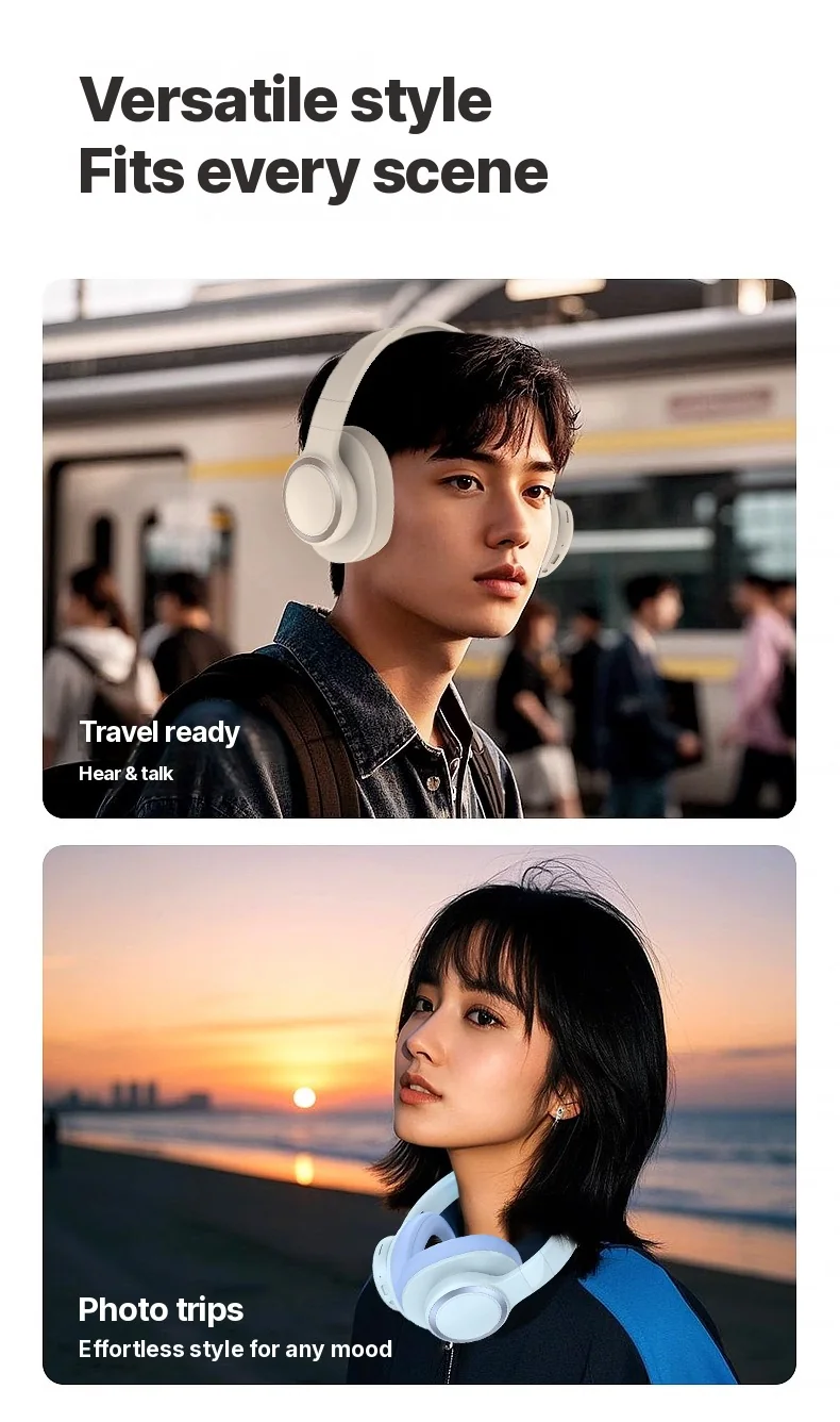 Fon Telinga Tanpa Wayar Bluetooth Over-Ear Bateri Tahan Lama untuk Gaming