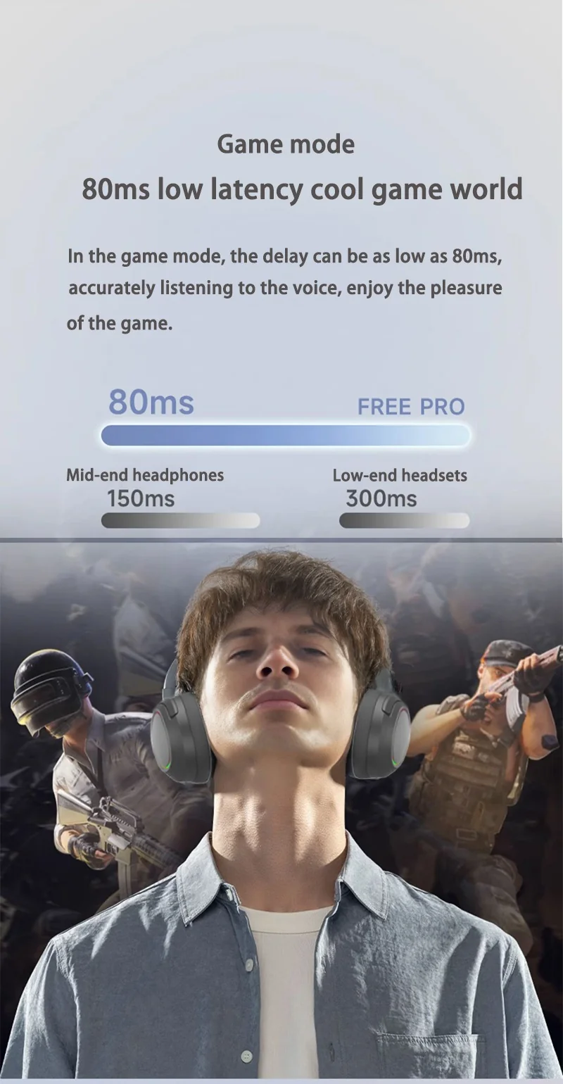 Wireless Over-Ear Bluetooth Headphones with LED Lights and FM Radio
