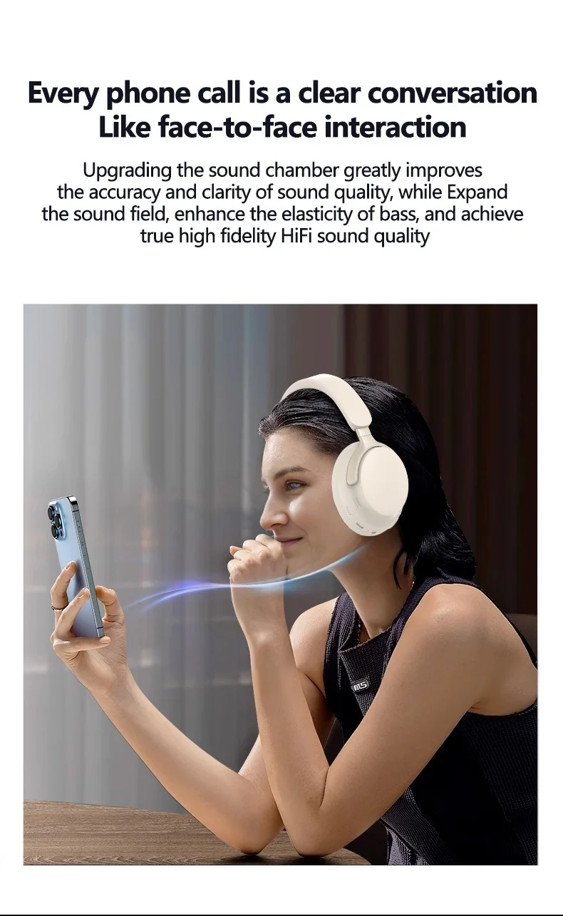Wireless Over-Ear Bluetooth Headphones with 3D Stereo Sound and Long Battery