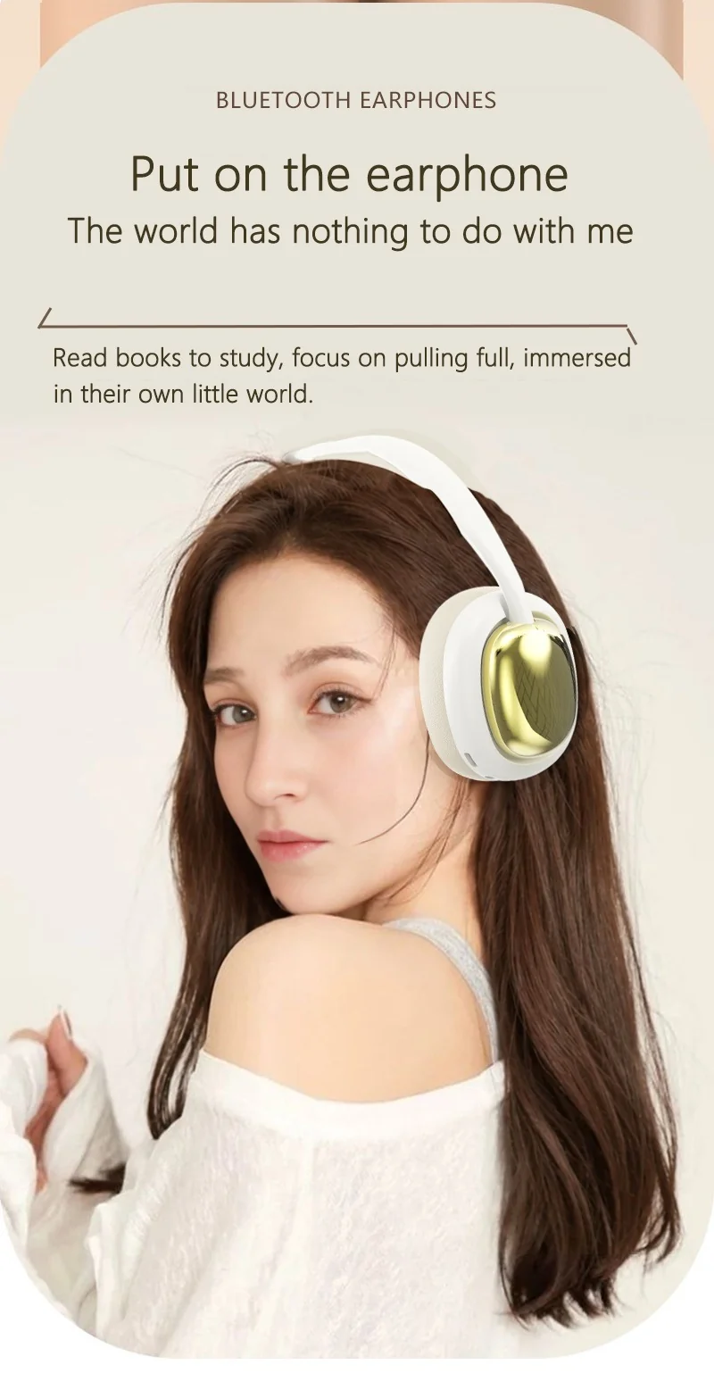Wireless Over-Ear Headphones with Bluetooth 5.3 and Long Battery Life