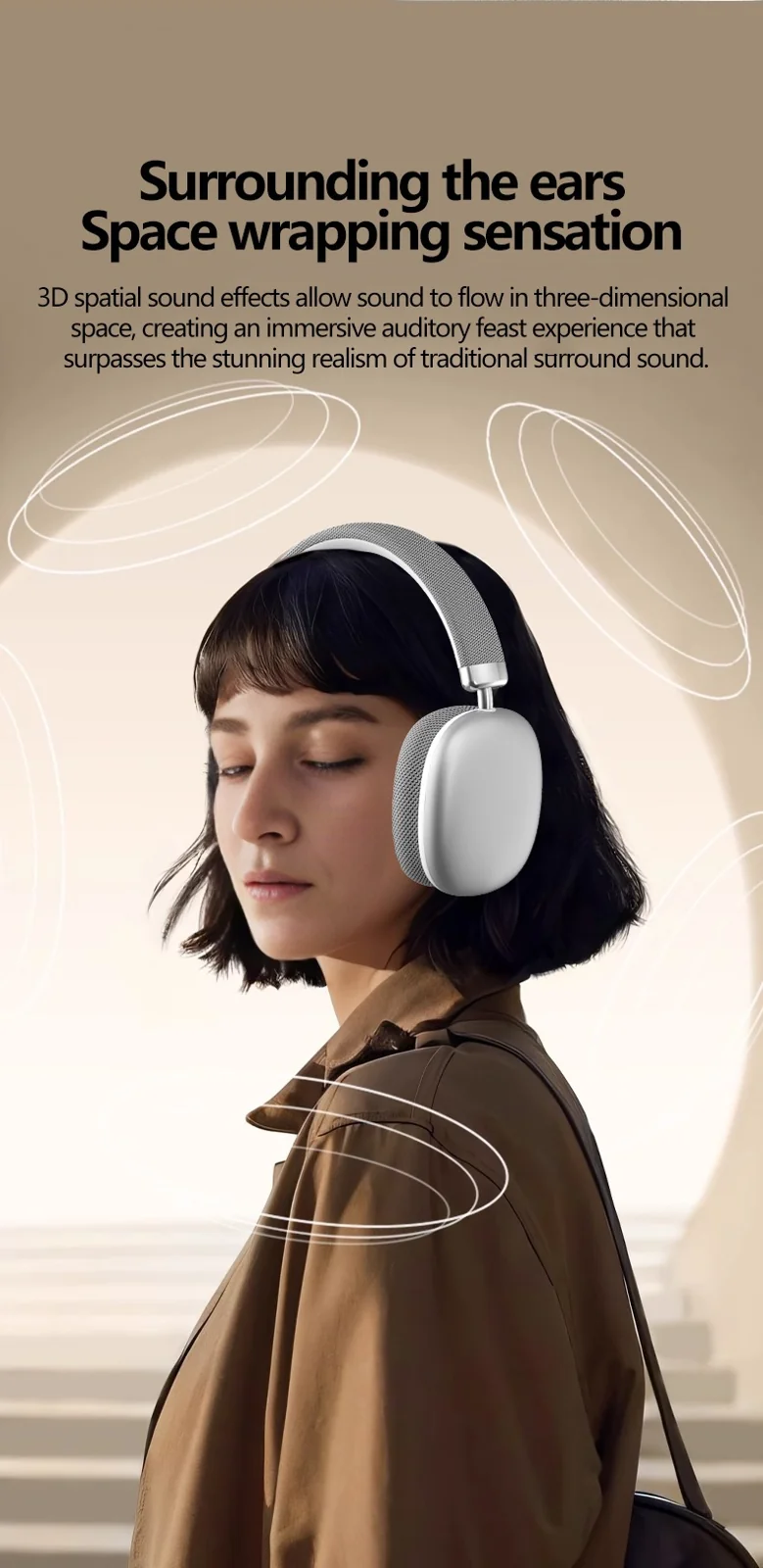 Wireless Over-Ear Bluetooth Headphones with Type-C Charging