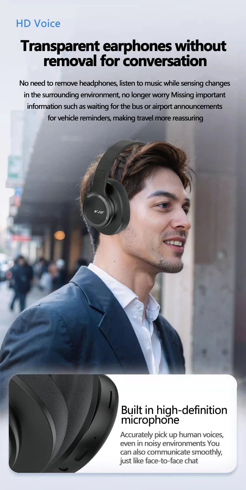 Over-Ear Wireless Bluetooth Headphones with Mic and Deep Bass